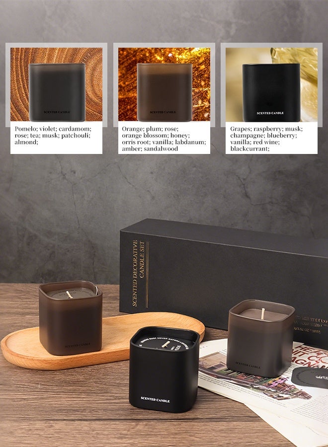 Beautiful Luxury 3-in-1 Scented Candle Gift Set, Natural Soy Wax Candles with Champagne, Red Teak & Amber Allure Fragrances, Premium Home Fragrance Gift - Image 3